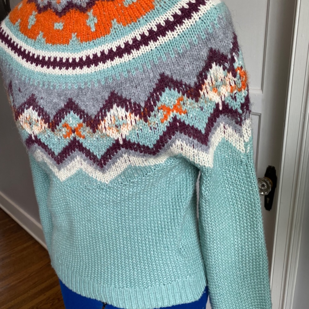 J Crew Zig Zag Fair Isle Wool Sweater - Picture 4 of 5